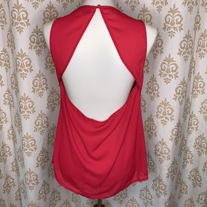 Blue Rain red fancy open back dressy top M
